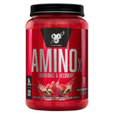 Frasco de AMINOx Endurance & Recovery, sabor Watermelon, con 10g de BCAA y sin azúcar añadido.