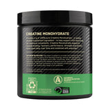 Vista lateralde de la Creatina micronizada Optimum Nutrition 300gr con detalles de beneficios como el aumento de fuerza, potencia y rendimiento, fórmula pura de creatina monohidratada.