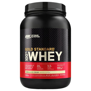 Frasco de proteína Gold Standard 100% Whey sabor Vanilla Ice Cream, 2 libras