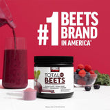 Envase de Total Beets de Force Factor, con fondo rojo, destacando que es la marca número uno de remolacha en Estados Unidos.