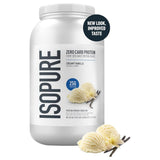 Nueva imagen de Isopure Zero Carb Protein 3 lb sabor Creamy Vanilla con 25 g de proteína y cerca de 44 servicios.
