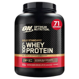 Proteína Whey Gold Standard 100% de Optimum Nutrition 5 lb sabor Extreme Milk Chocolate con 71 servicios.